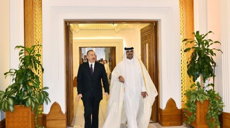 Prezident Qətərdə belə qarşılandı - FOTOLAR