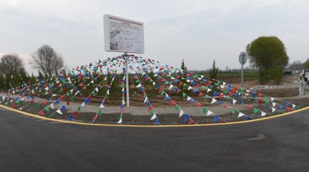 Prezident İlham Əliyev Saatlı rayonunda avtomobil yolunun açılışında iştirak edib