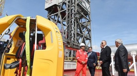 Prezident qazma qurğusunun açılışında – FOTOLAR 