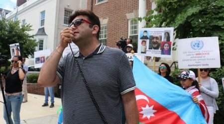 Ermənistan səfirliyi qarşısında etiraz aksiyası