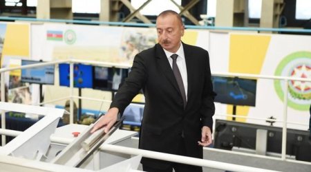 Prezident yeni sərhəd gözətçi gəmisinin təməlini qoyub - FOTOLAR