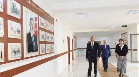 Prezident  239 və 162 nömrəli məktəblərin şəraitlə tanış olub - FOTOLAR