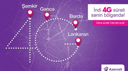 Azercell’s 4G services rapidly expanding over regions