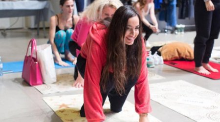 Leyla və Arzu Əliyeva yoqa seminarında - FOTO