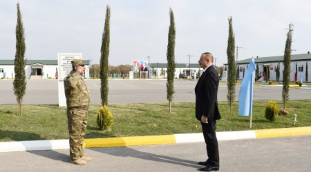 İlham Əliyev hərbi hissəyə baş çəkdi - FOTOLAR
