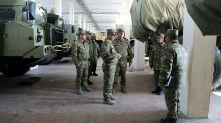 Raket və artilleriya bölmələrinin döyüşə hazırlığı yoxlanıldı - FOTOLAR