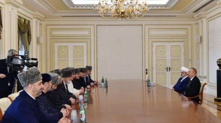 Müsəlman din xadimləri İlham Əliyevin qəbulunda