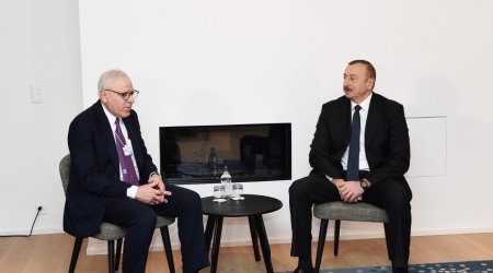 Ilham Əliyev Davosda Rubinşteyn ilə görüşüb