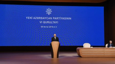 President Ilham Aliyev attends VI Congress of New Azerbaijan Party