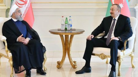 İlham Əliyevlə Həsən Ruhani arasında təkbətək görüş olub