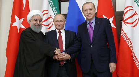 Ərdoğan, Putin və Ruhaninin görüşü başladı