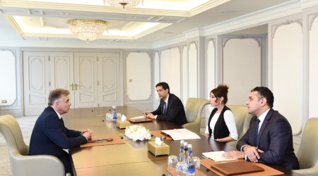 Mehriban Əliyeva Alen Uper ilə görüşüb - FOTO