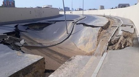 Bakida avtomobil yolunun çökmə səbəbləri