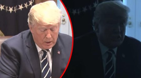 Trampın çıxışı zamanı Ağ Evdə işıqlar söndü - VİDEO