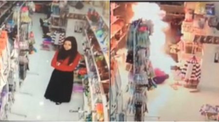 Gəncədə hicablı qızı mağazada diri-diri yandırdılar? - Nazirlikdən açıqlama - VİDEO