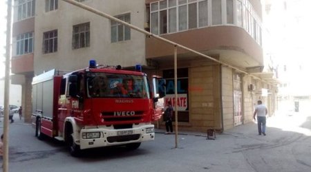 Bakıdakı 16 mərtəbəli binada YANĞIN HƏYƏCANI 