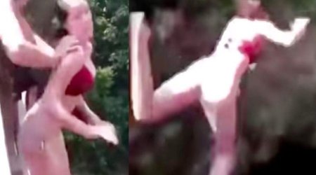 Yeniyetmə qızı 18 metrlik körpüdən aşağı tulladılar - VİDEO