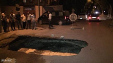 В Сумгайыте  осела дорога