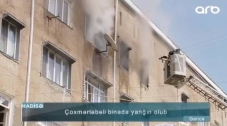 Azərbaycanda çoxmərtəbəli binada GÜCLÜ YANĞIN - FOTO