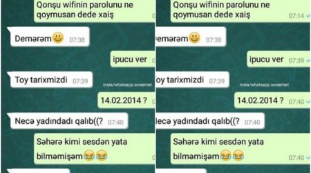 Qonşu qadınla “WhatsApp” yazışması - 