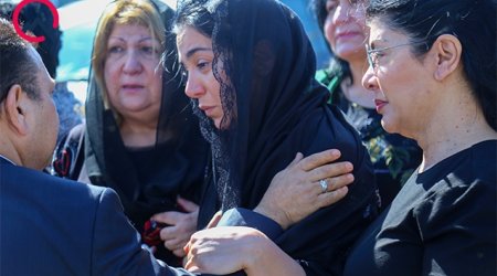 Sevil Nuriyeva həyat yoldaşının dəfnində... - FOTOLAR