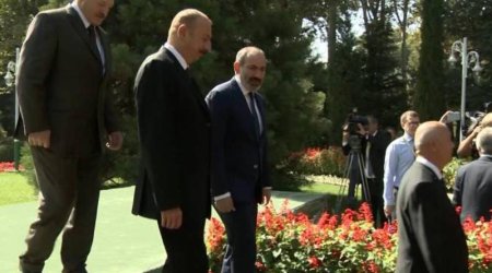 İlham Əliyev-Paşinyan görüşünün yeni kadrları – VİDEO