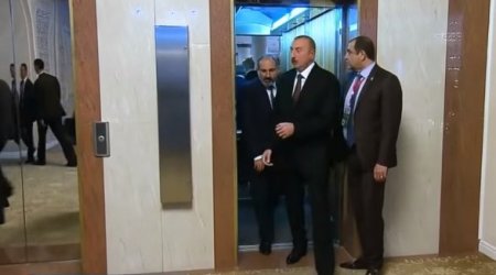 Сенсационные кадры: Алиев и Пашинян в одном лифте - ВИДЕО