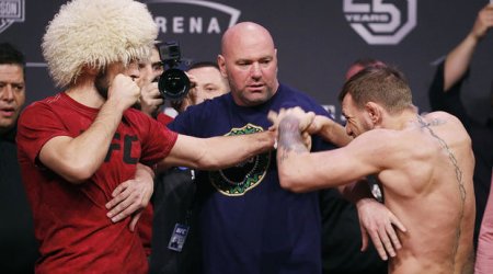 Makqreqor və Nurməhəmmədov arasında gərginlik - VİDEO