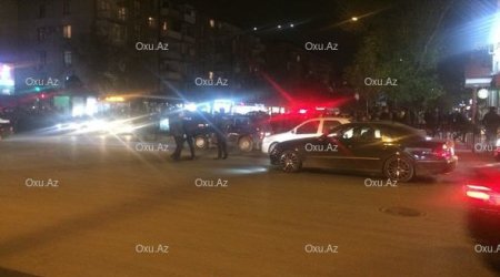Bakıda avtomobil piyadalara çırpıldı - FOTO/VİDEO
