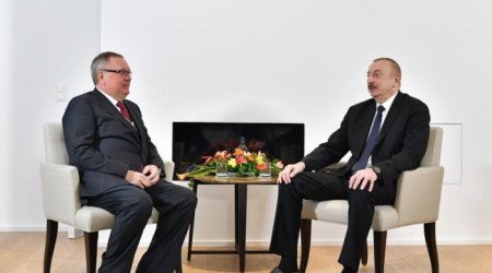 President Aliyev meets head of VTB Bank in Davos