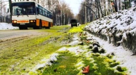 Rusiyaya yaşıl qar yağdı - FOTOLAR