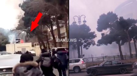Школу №20 в Баку окутало дымом от пожара в соседнем здании - ВИДЕО
