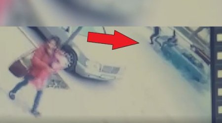 Gəncədə ata və oğlunun düşdüyü dəhşəli qəzanın - VİDEOSU