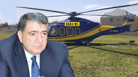 Sabiq nazir Fazil Məmmədovu gətirən helikopter Gəncəyə enib - FOTO