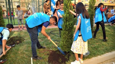 Leyla Əliyevanın təşəbbüsü ilə daha bir həyət abadlaşdırıldı