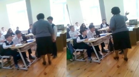 Bakıda müəllim şagirdi döyüb - VİDEO