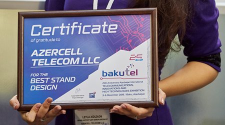 Azercell was awarded the certificate for 