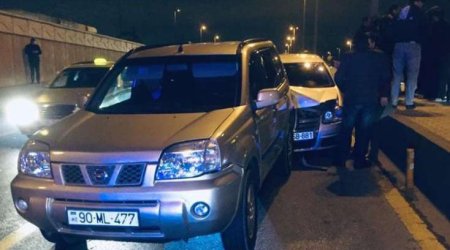 Bakıda 5 maşın toqquşdu: Yaralılar var - FOTOLAR