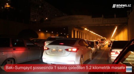 1 saata qət  - edilən 5,2 km-lik məsafə (Bakı-Sumqayıt şossesi) - VİDEO