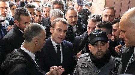 Fransa prezidenti Qüdsdə polislərə qəzəbləndi – VİDEO