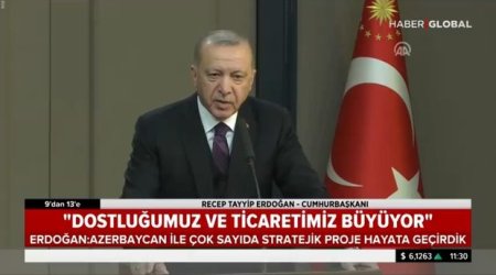 Ərdoğanın Azərbaycan səfəri ilə bağlı açıqlamaları Türkiyə telekanalında...