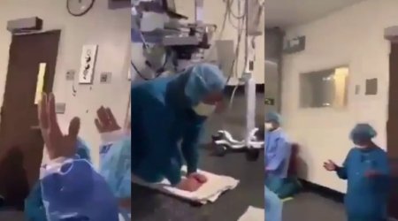 ABŞ-da tibb işçiləri virusa görə diz çöküb Allaha yalvarır - Video