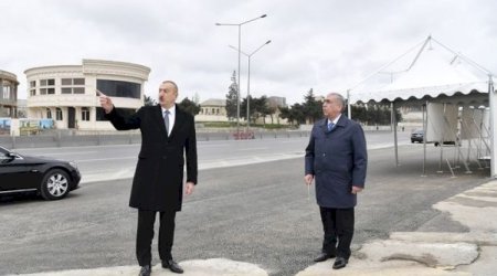 Prezident Bakı-Sumqayıt yoluna getdi - FOTOLAR