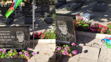 Şəhidlərin məzarı yanındakı Azərbaycan bayrağına qarşı HÖRMƏTSİZLİK