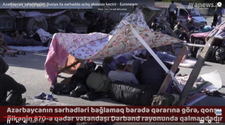 Azərbaycan vətəndaşları Rusiya ilə sərhəddə etiraz aksiyası keçirirlər - VİDEO