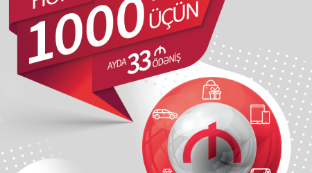 Платите 33 маната в месяц за каждые 1000 манат кредита!