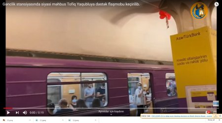 Bakı metrosunda Tofiq Yaqublu ilə bağlı aksiya keçirilib - VİDEO