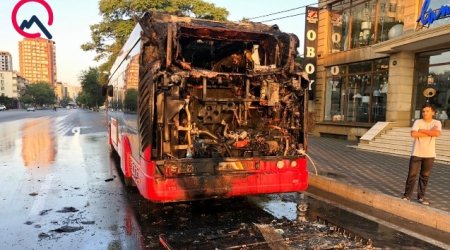 Bakıda “BakuBus” yandı - FOTO- YENİLƏNİB