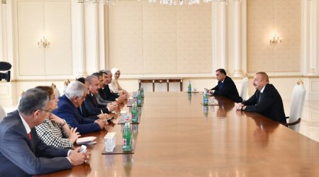 Prezident İlham Əliyev Türkiyə Böyük Millət Məclisinin sədrini qəbul edib