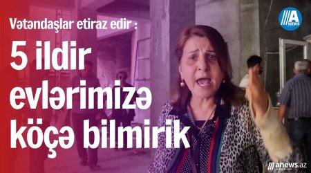 Vətəndaşlar İcra hakimiyyəti və tikinti şirkətindən narazıdır - Etiraz aksiyası